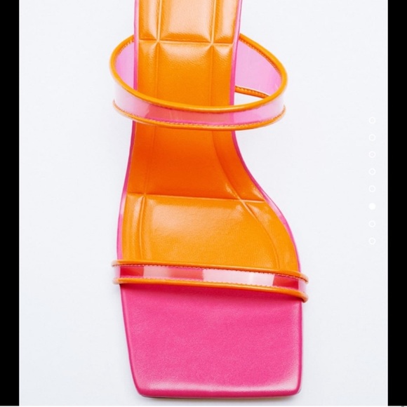 ZARA Square Toe Strappy Sandals - Picture 6 of 8